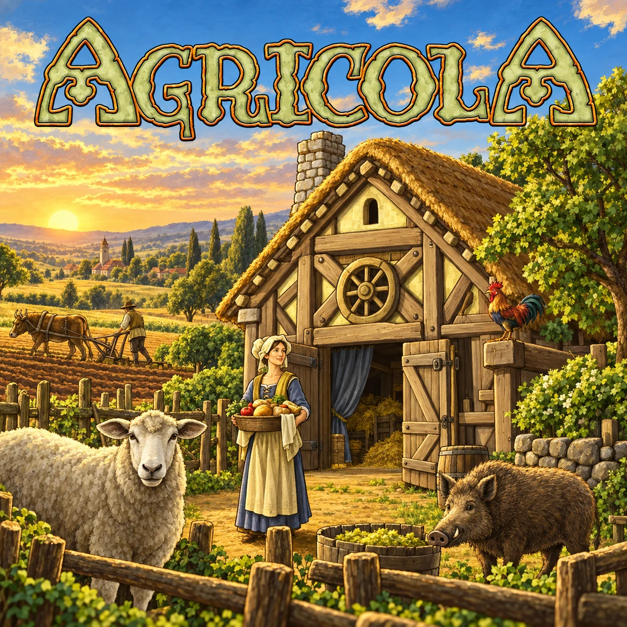 Agricola (Revised Edition) 영문 원제 포함 게임 콘셉트 표지