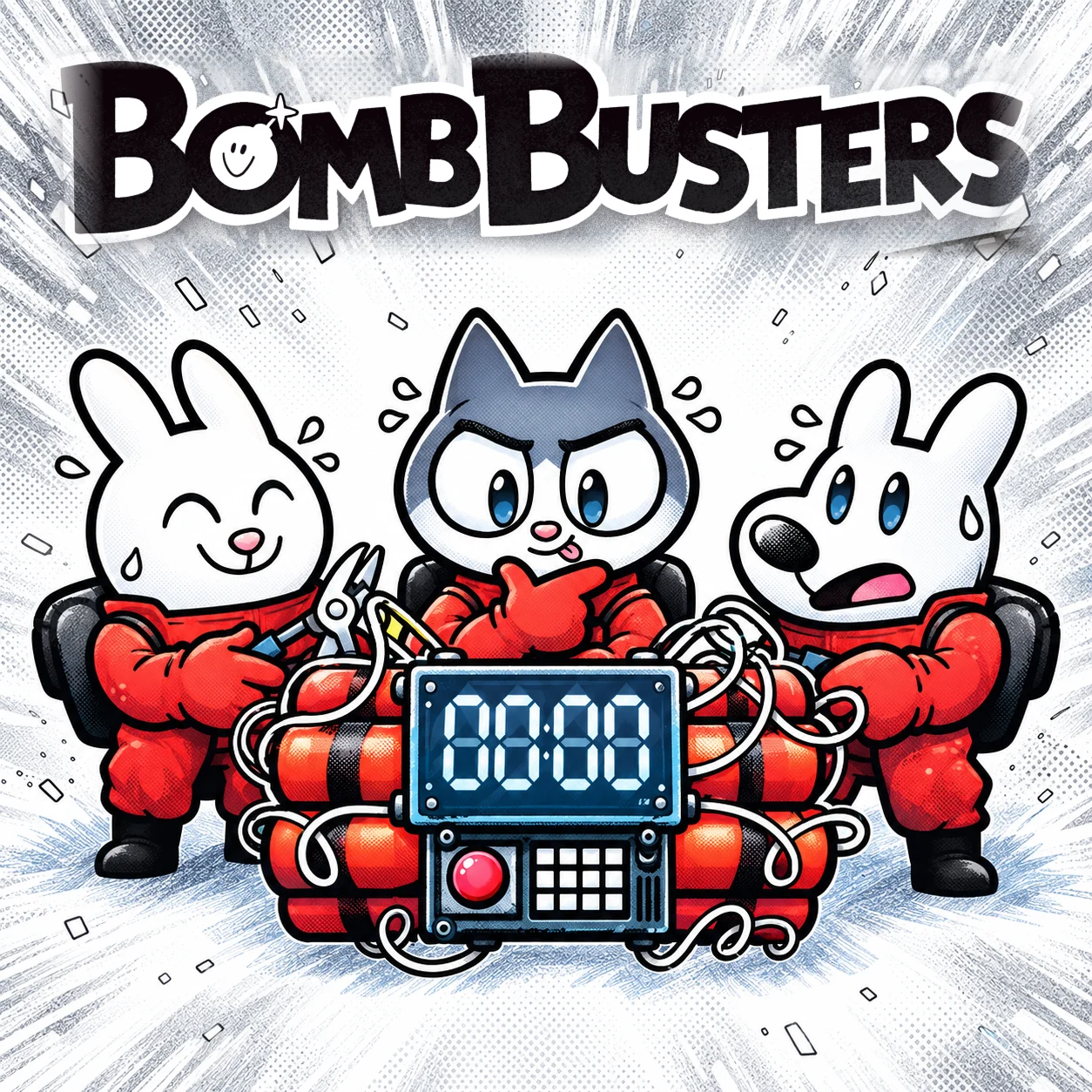 Bomb Busters 영문 원제 포함 게임 콘셉트 표지