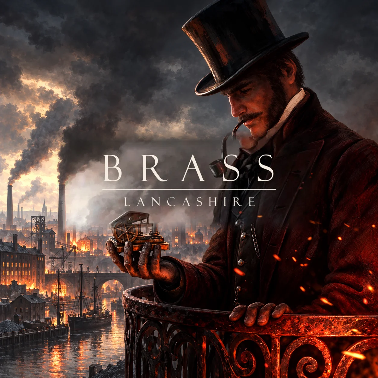 Brass: Lancashire 영문 원제 포함 게임 콘셉트 표지