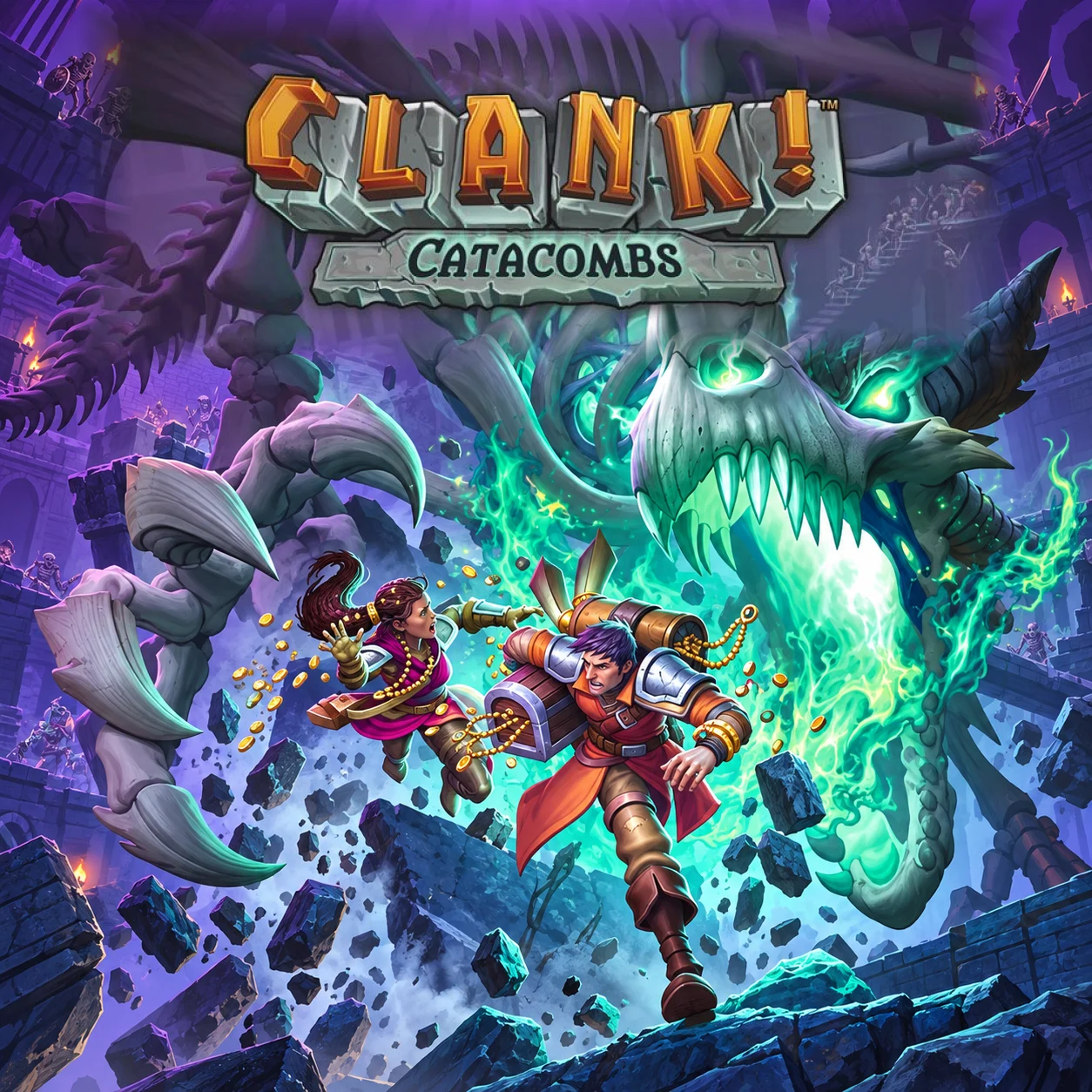 Clank!: Catacombs 영문 원제 포함 게임 콘셉트 표지