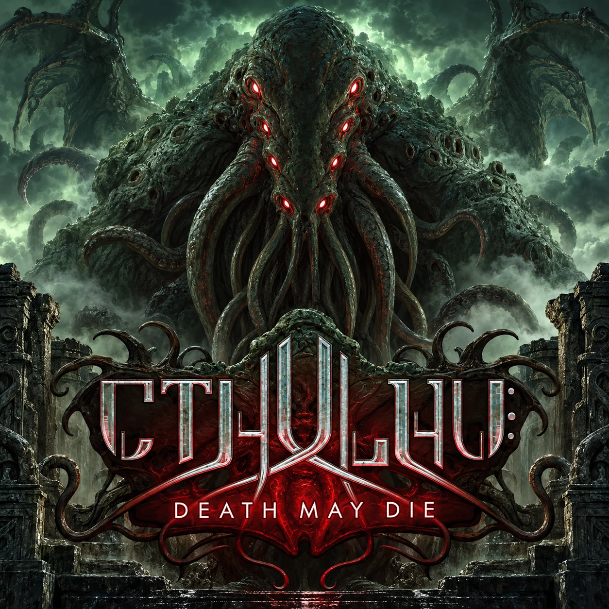 Cthulhu: Death May Die 영문 원제 포함 게임 콘셉트 표지