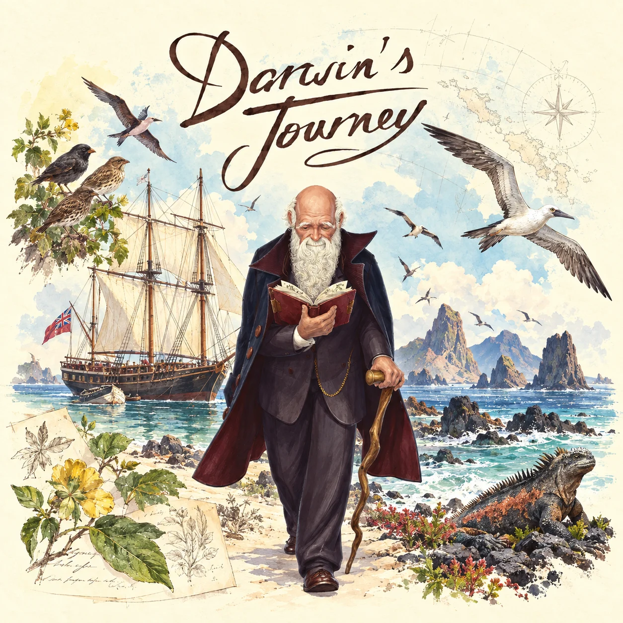 Darwin's Journey 영문 원제 포함 게임 콘셉트 표지