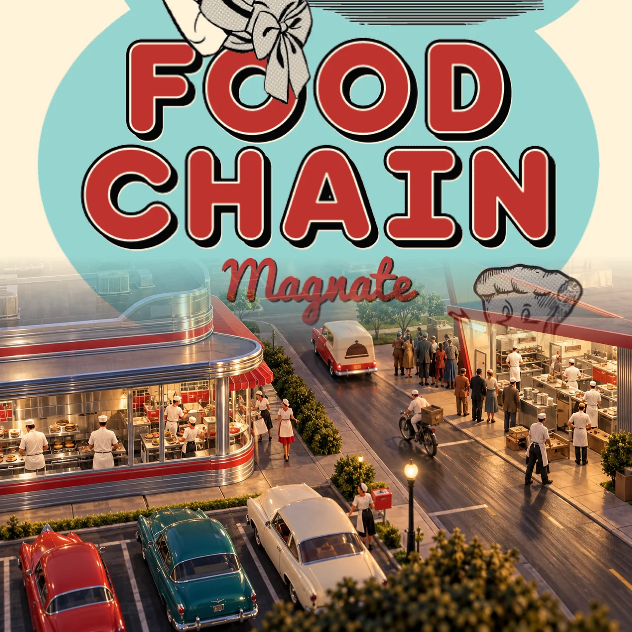 Food Chain Magnate 영문 원제 포함 게임 콘셉트 표지