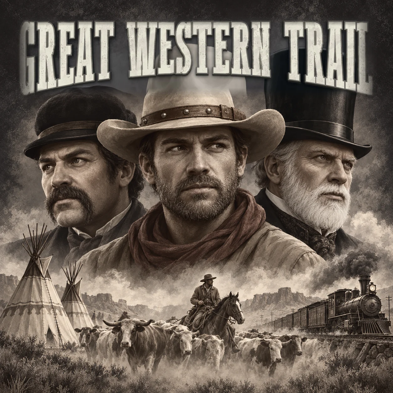 Great Western Trail 영문 원제 포함 게임 콘셉트 표지
