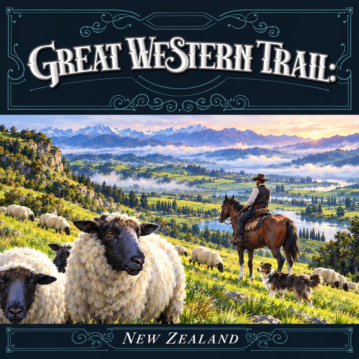 Great Western Trail: New Zealand 영문 원제 포함 게임 콘셉트 표지