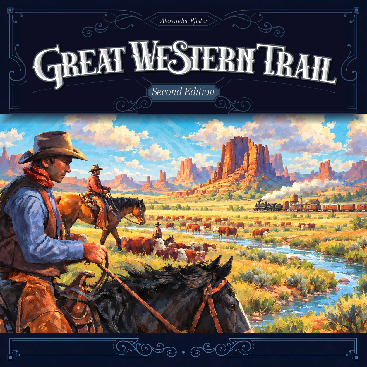 Great Western Trail: Second Edition 영문 원제 포함 게임 콘셉트 표지