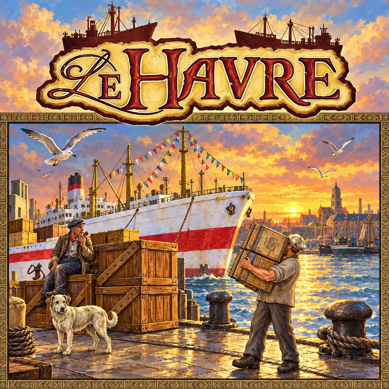 Le Havre 영문 원제 포함 게임 콘셉트 표지
