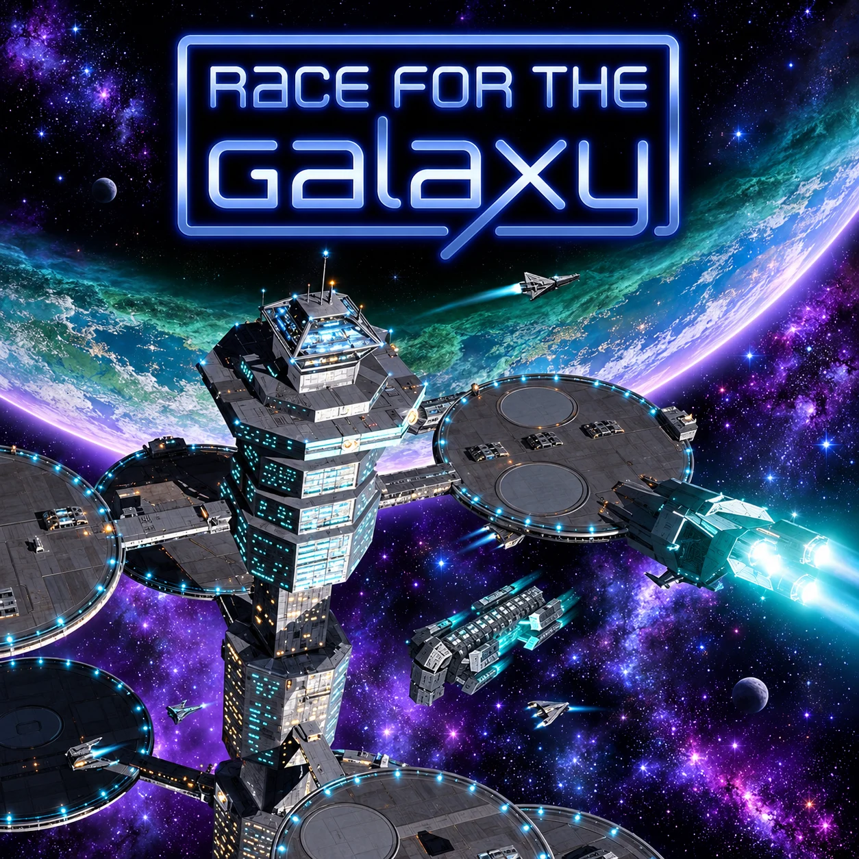 Race for the Galaxy 영문 원제 포함 게임 콘셉트 표지