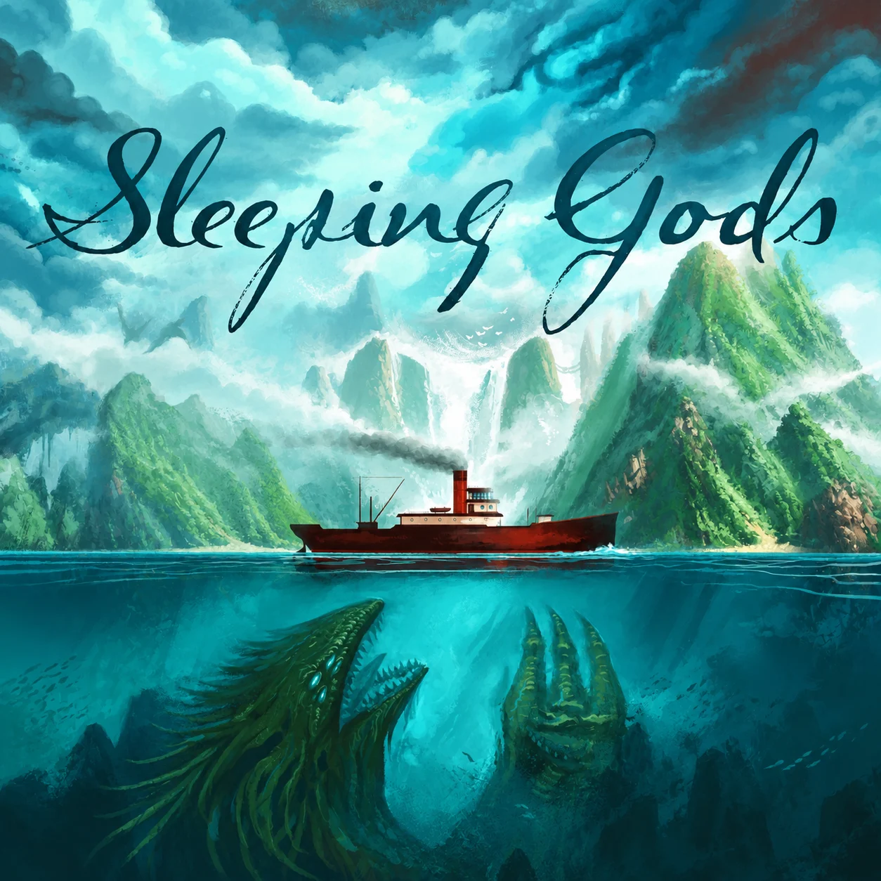 Sleeping Gods 영문 원제 포함 게임 콘셉트 표지