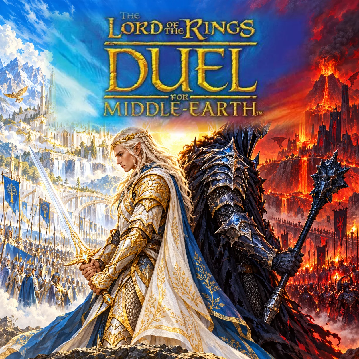 The Lord of the Rings: Duel for Middle-earth 영문 원제 포함 게임 콘셉트 표지