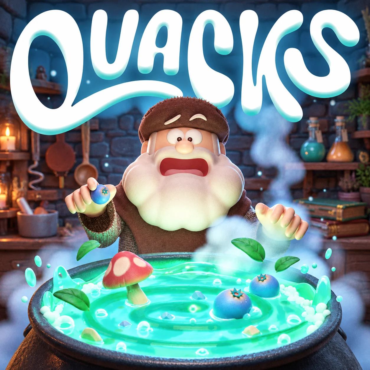 Die Quacksalber von Quedlinburg 영문 원제 포함 게임 콘셉트 표지