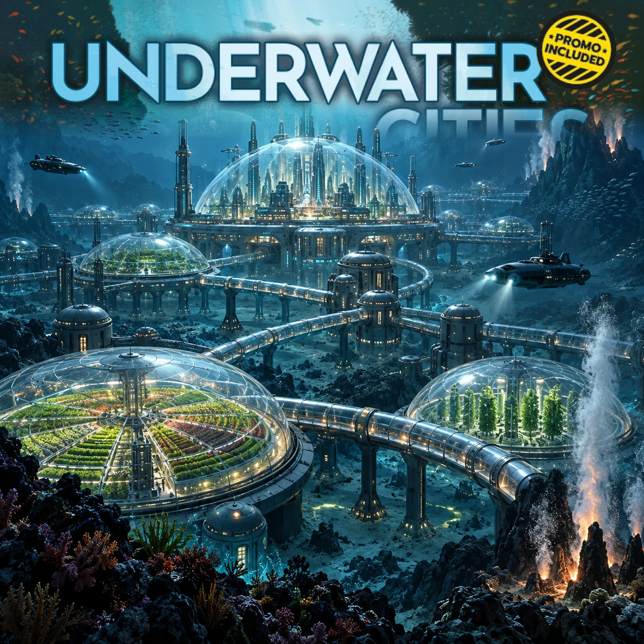Underwater Cities 영문 원제 포함 게임 콘셉트 표지