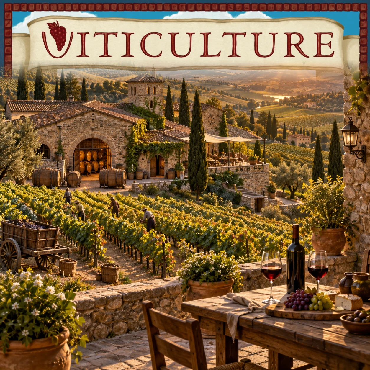 Viticulture Essential Edition 영문 원제 포함 게임 콘셉트 표지