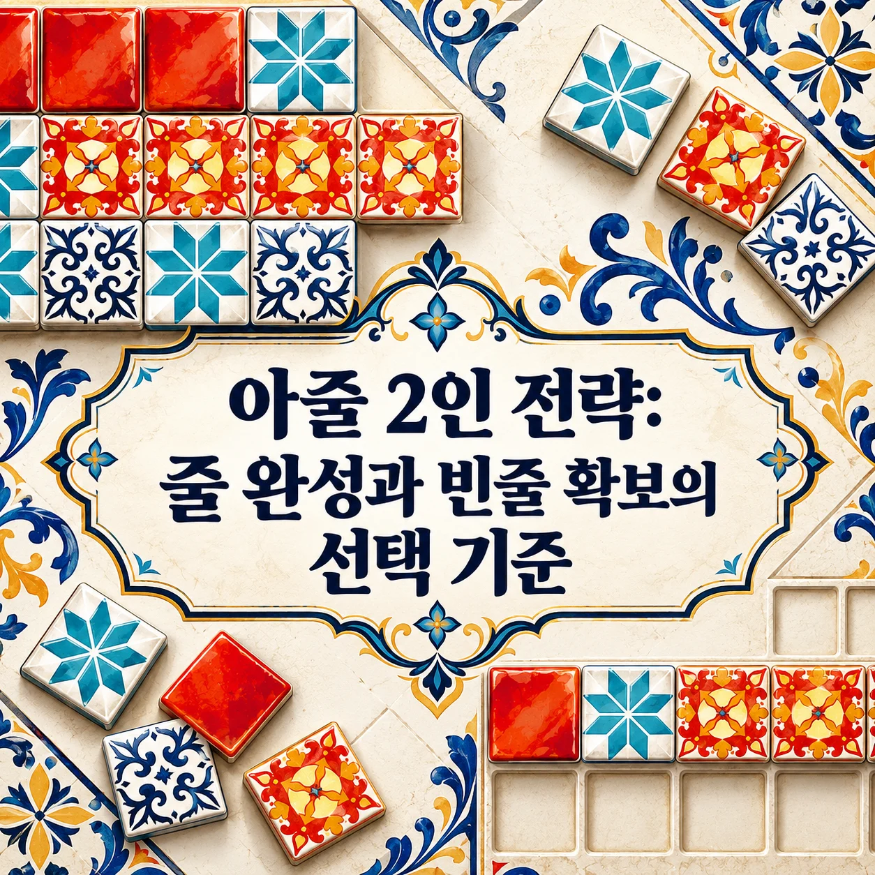 아줄 2인 전략: 줄 완성과 빈줄 확보의 선택 기준