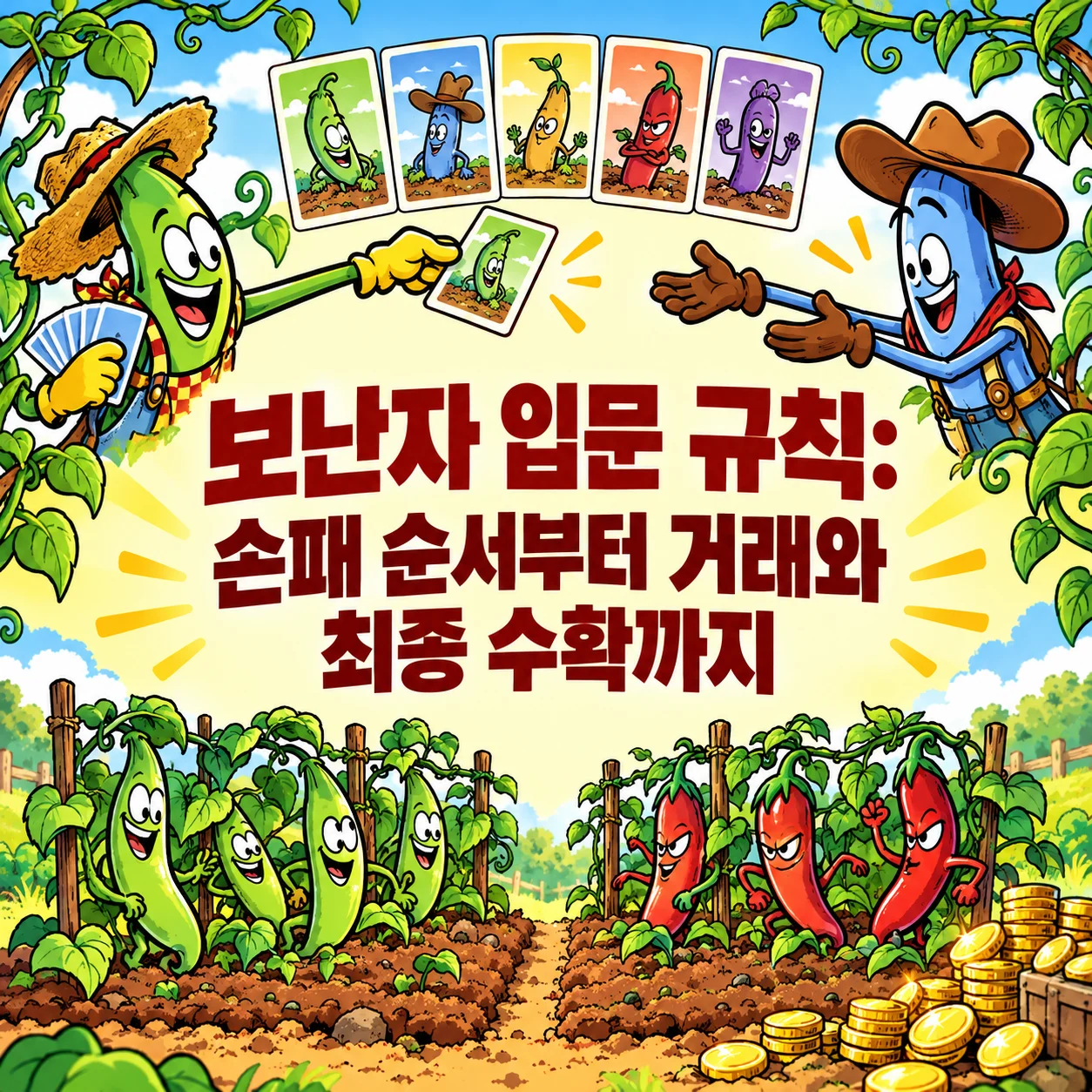 보난자 입문 규칙: 손패 순서부터 거래와 최종 수확까지