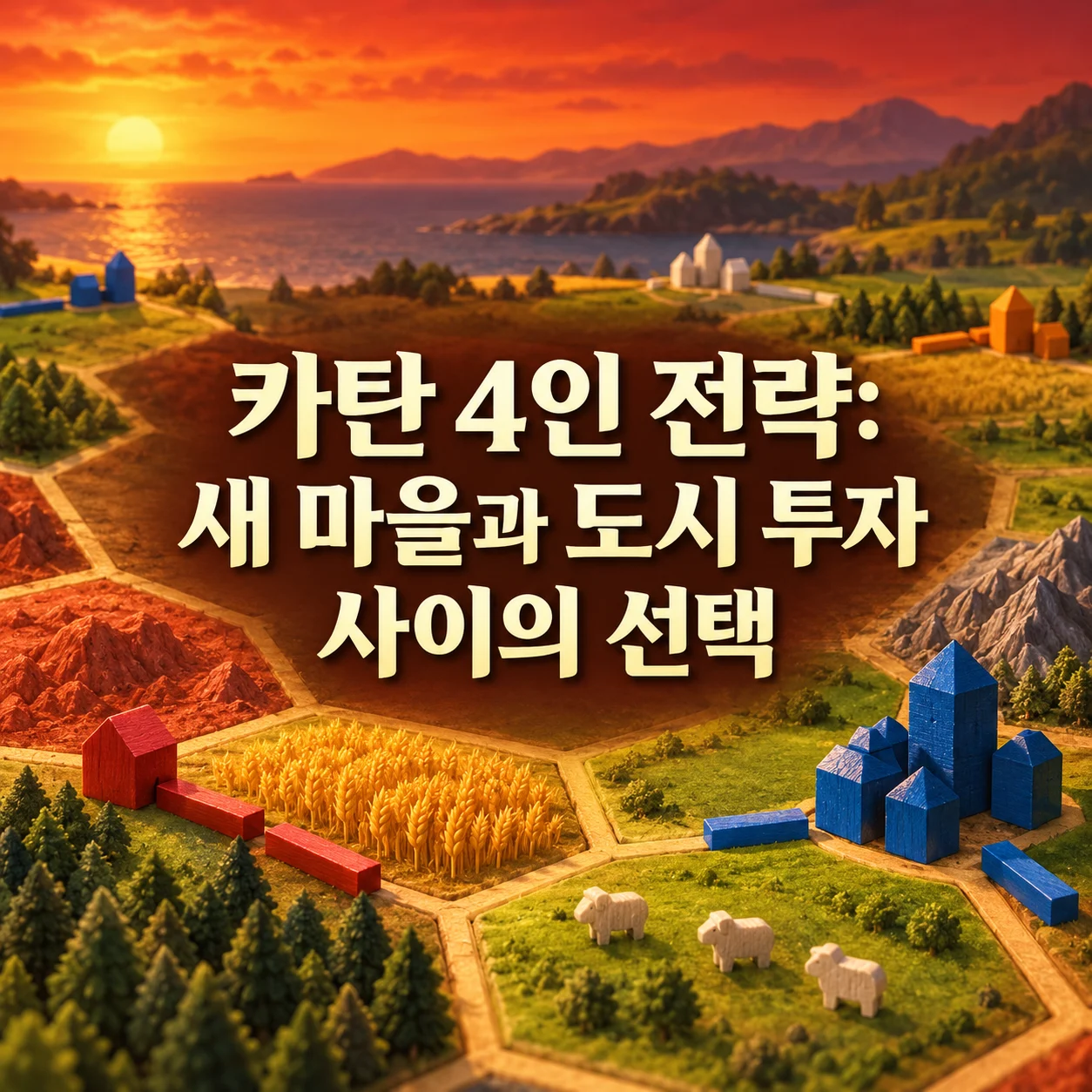 카탄 4인 전략: 새 마을과 도시 투자 사이의 선택