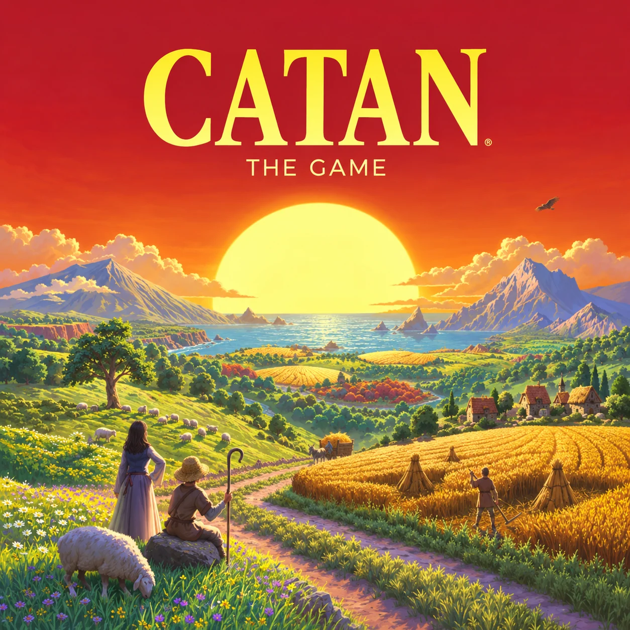 CATAN 보드게임 표지 기반 콘셉트 이미지