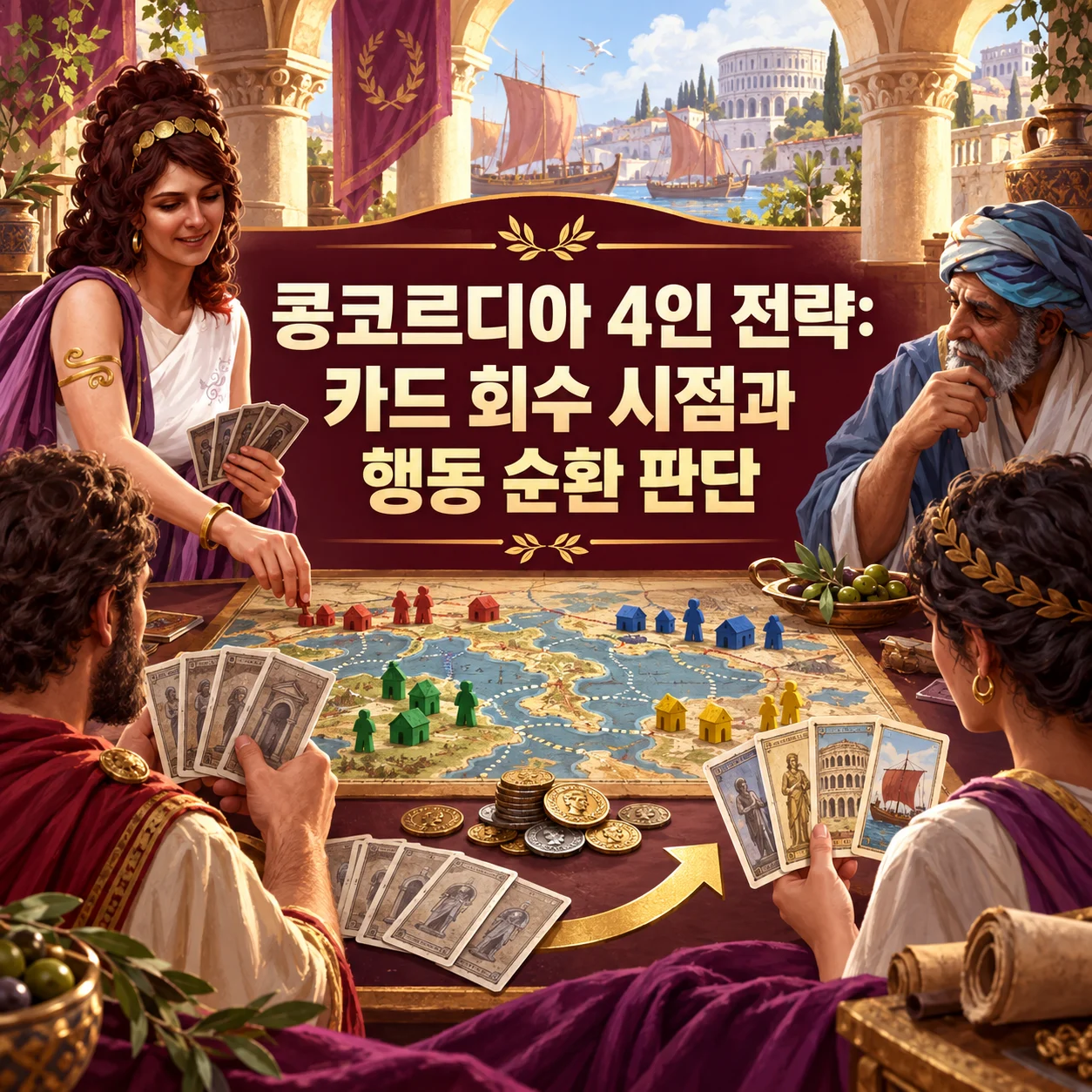 콩코르디아 4인 전략: 카드 회수 시점과 행동 순환 판단