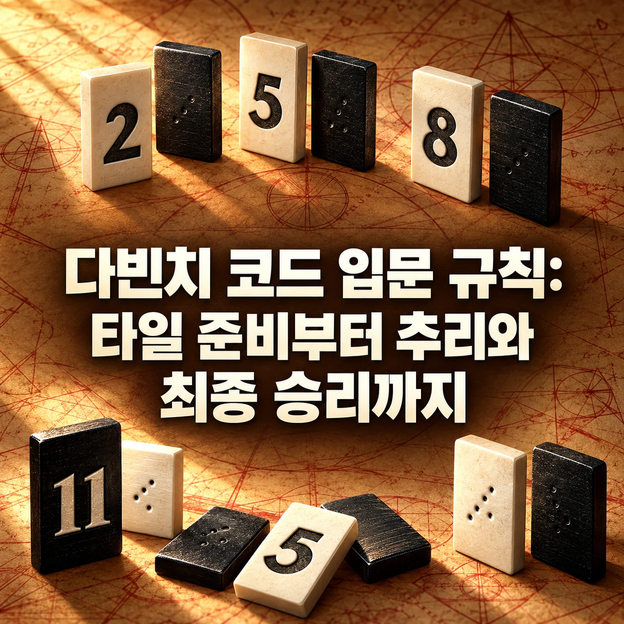 다빈치 코드 입문 규칙: 타일 준비부터 추리와 최종 승리까지