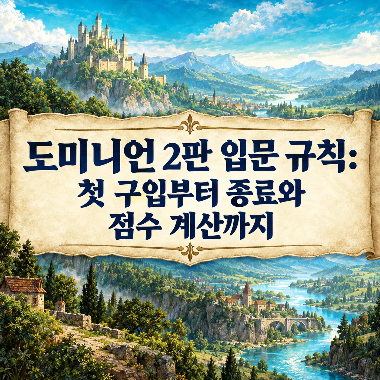 도미니언 2판 입문 규칙: 첫 구입부터 종료와 점수 계산까지