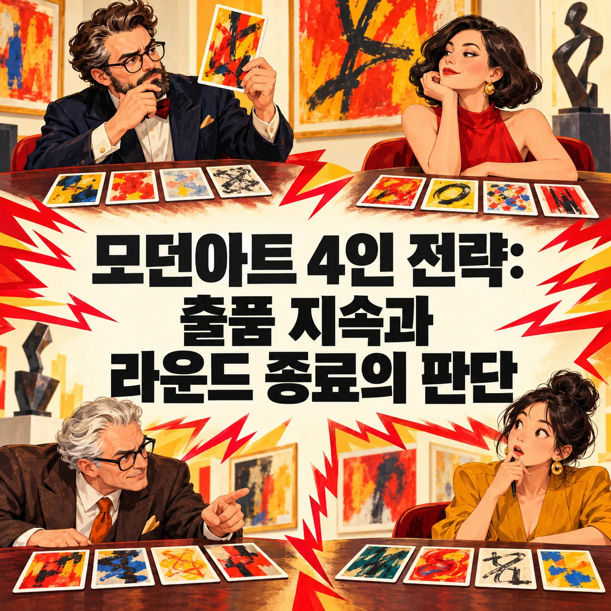 모던아트 4인 전략: 출품 지속과 라운드 종료의 판단