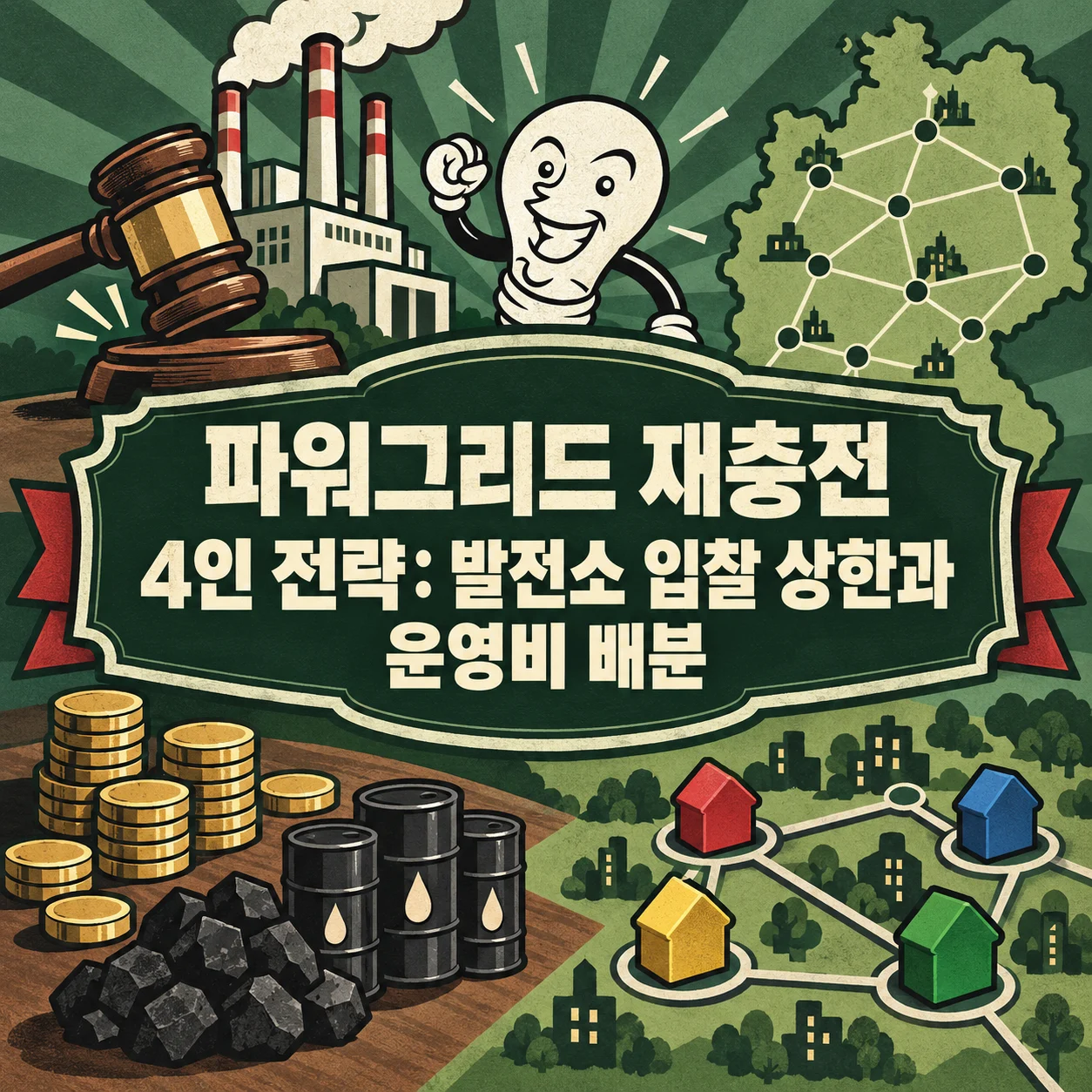 파워그리드 재충전 4인 전략: 발전소 입찰 상한과 운영비 배분