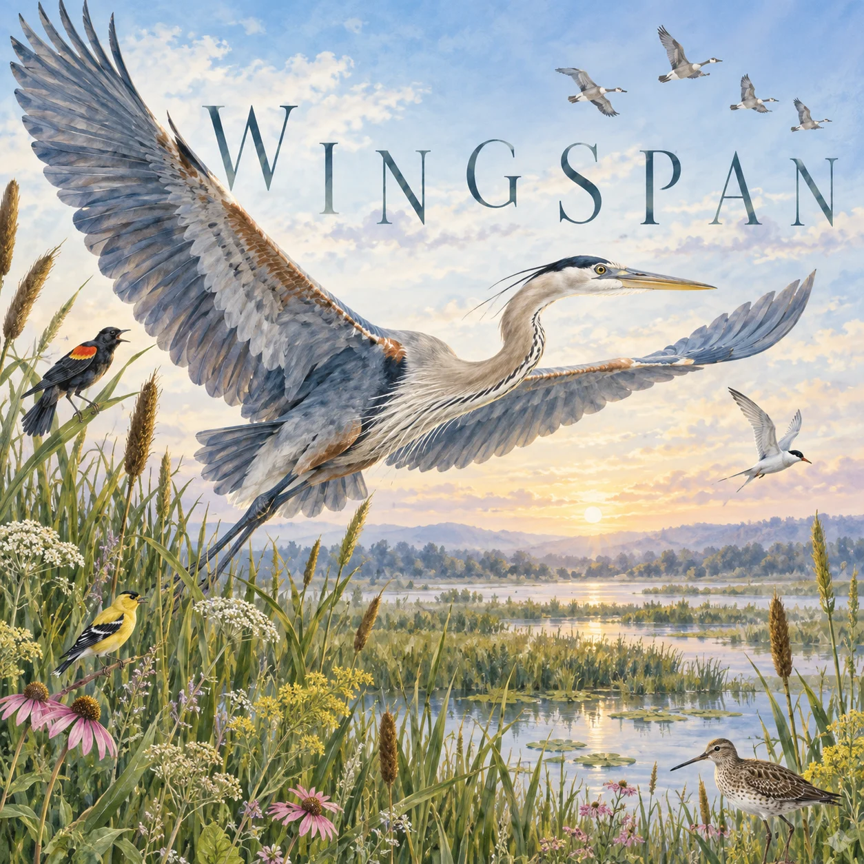 Wingspan 영문 원제 포함 게임 콘셉트 표지